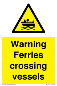 Warning Ferries crossing vessels