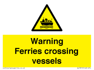 Warning Ferries crossing vessels