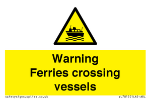 Warning Ferries crossing vessels