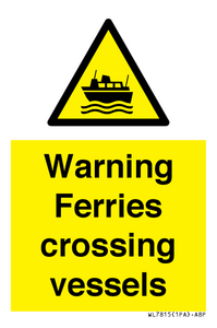 Warning Ferries crossing vessels