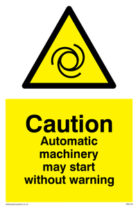 Automatic machinery may start sign 