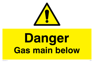 Danger Gas main below