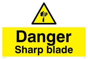 Danger Sharp blade sign 