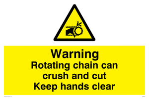 Rotating chain can crush and cut