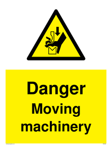 Danger moving machinery sign 