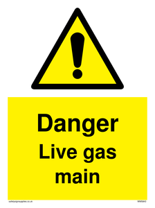 Danger Live gas main