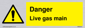 Danger Live gas main
