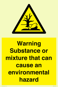 Warning Substance or mixture that can cause an environmental hazard