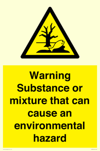 Warning Substance or mixture that can cause an environmental hazard
