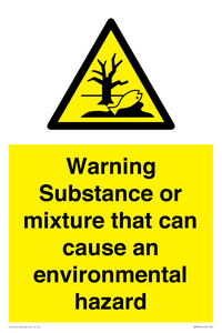 Warning Substance or mixture that can cause an environmental hazard