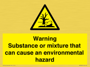 Warning Substance or mixture that can cause an environmental hazard