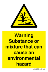 Warning Substance or mixture that can cause an environmental hazard