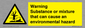Warning Substance or mixture that can cause an environmental hazard