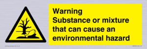 Warning Substance or mixture that can cause an environmental hazard