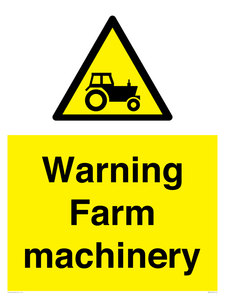 Warning Farm machinery