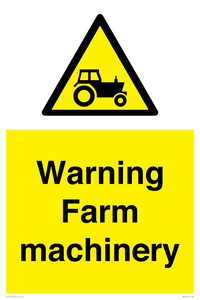 Warning Farm machinery