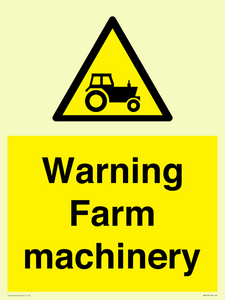 Warning Farm machinery