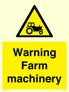 Warning Farm machinery