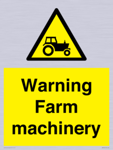 Warning Farm machinery