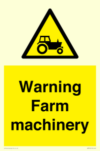 Warning Farm machinery
