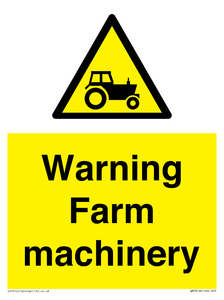 Warning Farm machinery