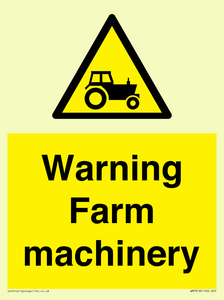 Warning Farm machinery