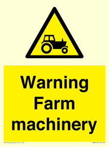 Warning Farm machinery