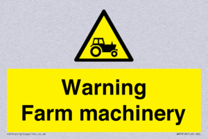 Warning Farm machinery