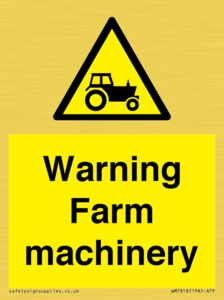 Warning Farm machinery