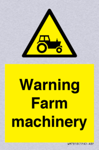 Warning Farm machinery