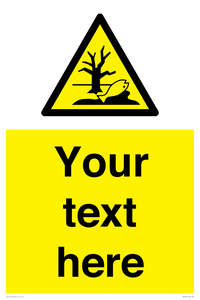 Custom Warning Substance or mixture that can cause an environmental hazard