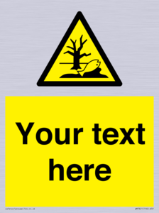 Custom Warning Substance or mixture that can cause an environmental hazard