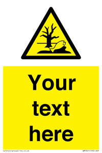 Custom Warning Substance or mixture that can cause an environmental hazard