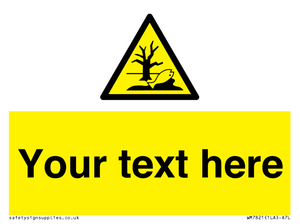 Custom Warning Substance or mixture that can cause an environmental hazard