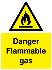 Flammable Gas sign 