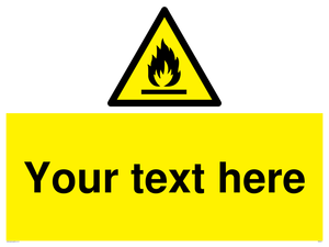 Custom flammable sign