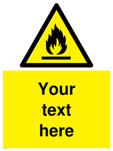 Custom flammable sign