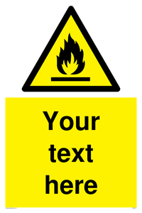 Custom flammable sign 