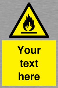 Custom flammable sign