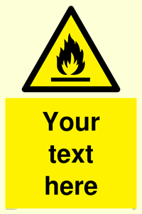 Custom flammable sign