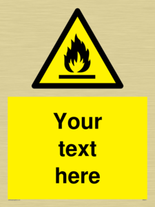 Custom flammable sign