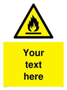 Custom flammable sign 