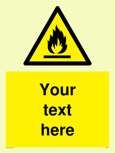 Custom flammable sign