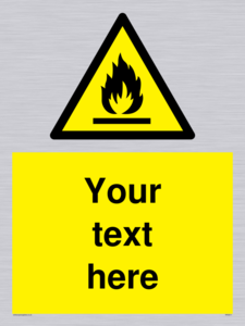 Custom flammable sign