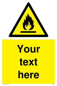 Custom flammable sign