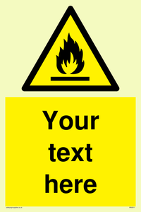 Custom flammable sign