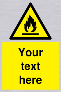 Custom flammable sign