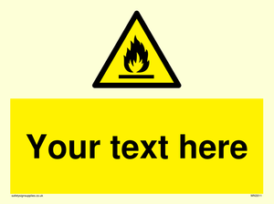 Custom flammable sign
