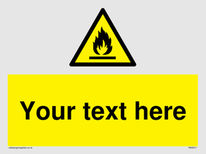 Custom flammable sign