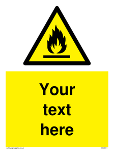 Custom flammable sign